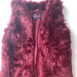 GIRLS FAUX FUR VEST BY CHILLIPOP EUC